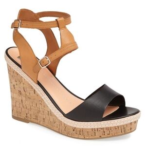 NWT dolce vita - Jesper Wedge Heeled Platform Sandal (Black/Tan)